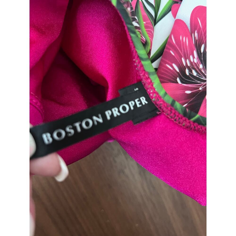 Boston Proper Tropical Floral Embellished Halter One Piece Swimsuit NWT XXS - Picture 5 of 6
